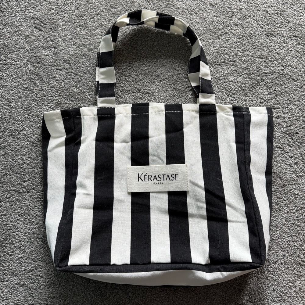 Kerastase Paris Black White Stripe Tote Bag Salon Beauty Travel Shoulder Bag - Picture 4 of 5